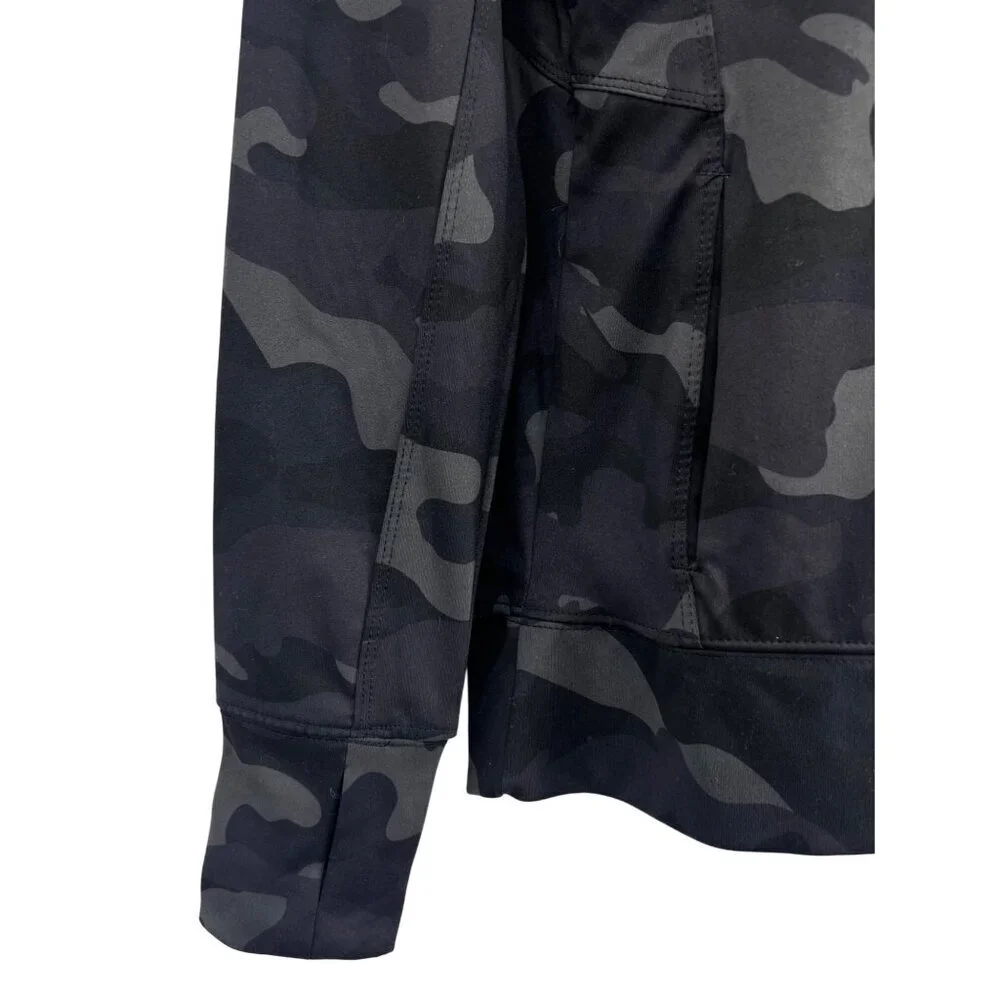 RBX Womens Hooded Black Gray Camo Jacket Zipper Size Small S Athleisure New - Picture 2 of 8